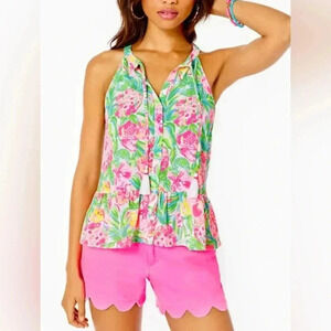 Lilly Pulitzer Carolane Lileeze Halter Top Size Small